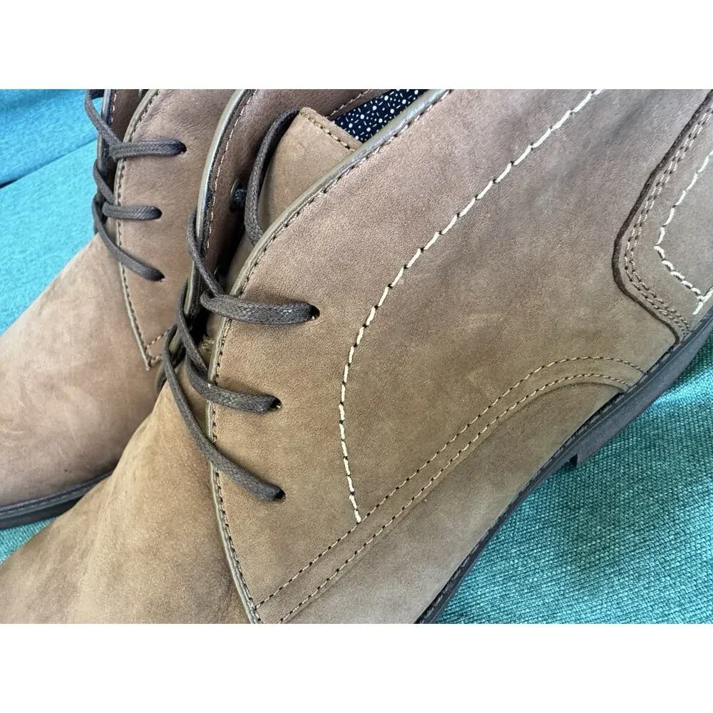 Stitch Fix Fairlane Mens Leather Chukka Ankle Boots Shoes Cognac 11.5